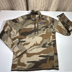 Patagonia Men's S Better Sweater 1/4 Zip Fleece Pullover Kansas Sky Camo